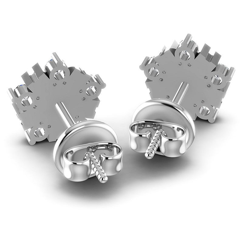 Round Diamonds 0.55CT Designer Studs Earring in 14KT Rose Gold