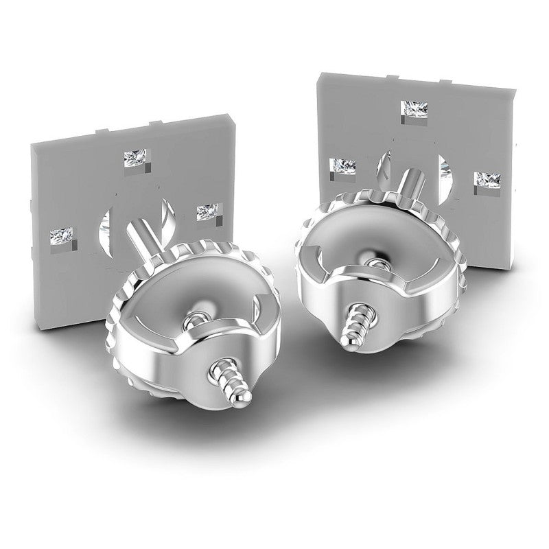 Princess and Round Diamonds 0.80CT Designer Studs Earring in 14KT Rose Gold