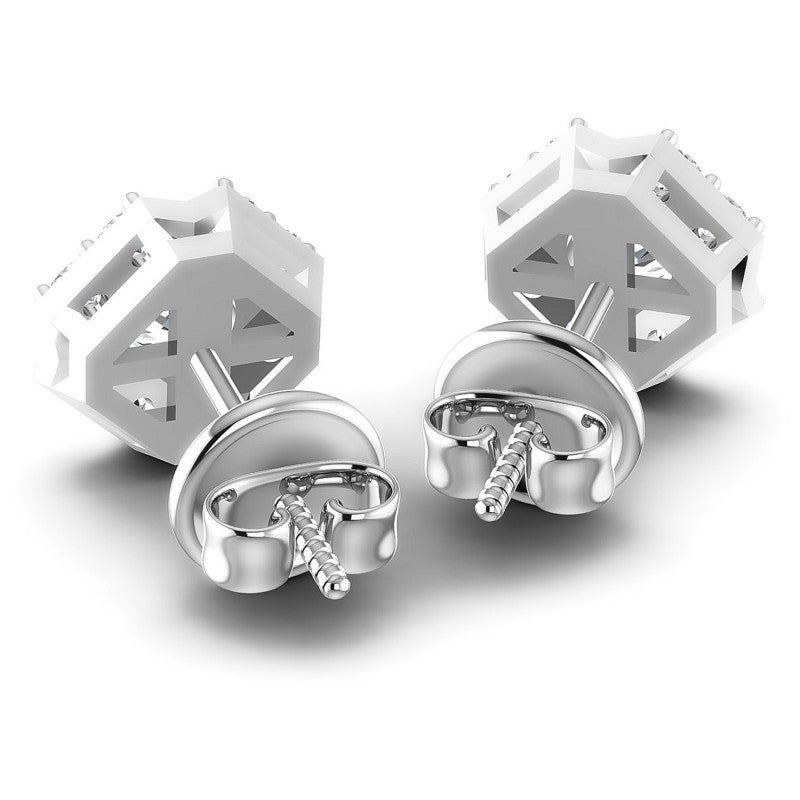 Round Diamonds 0.75CT Designer Studs Earring in 14KT Rose Gold
