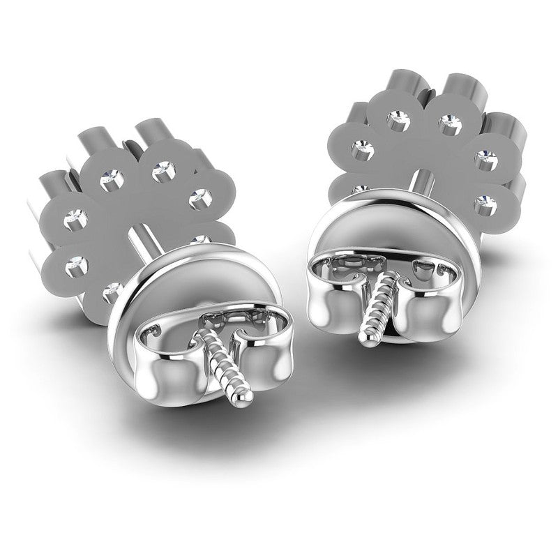 Round Cut Diamonds Designer Studs Earring in 14KT Rose Gold