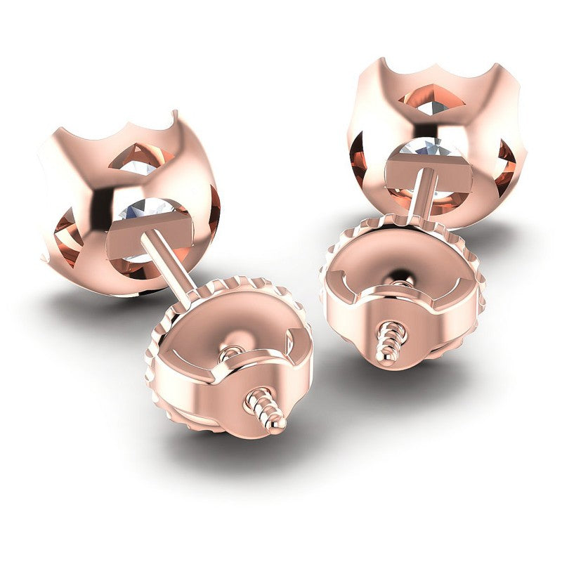 Round Diamonds 0.25CT Stud Earrings in 18KT Rose Gold