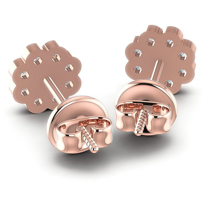 Round Diamonds 1.20CT Designer Studs Earring in 18KT Rose Gold