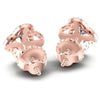Round and Oval Diamonds 0.90CT Designer Studs Earring in 18KT Rose Gold