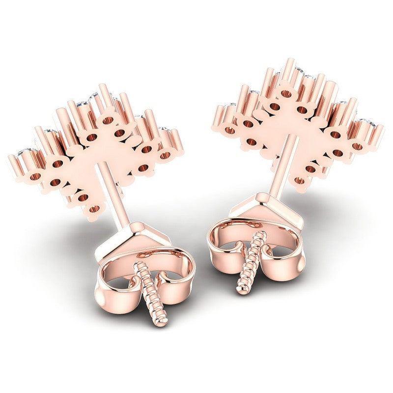 Round Diamonds 0.55CT Designer Studs Earring in 18KT Rose Gold