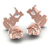 Princess and Round Diamonds 0.40CT Heart Earring in 18KT Rose Gold