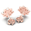 Princess and Round Diamonds 1.10CT Designer Studs Earring in 18KT Rose Gold
