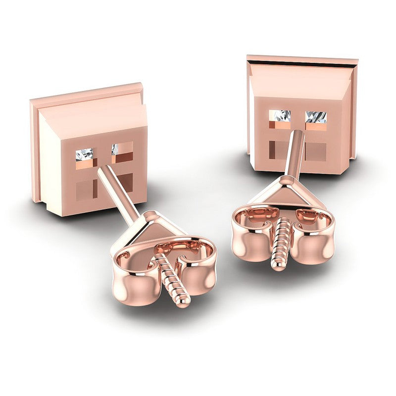 Princess Diamonds 0.25CT Stud Earrings in 18KT Rose Gold