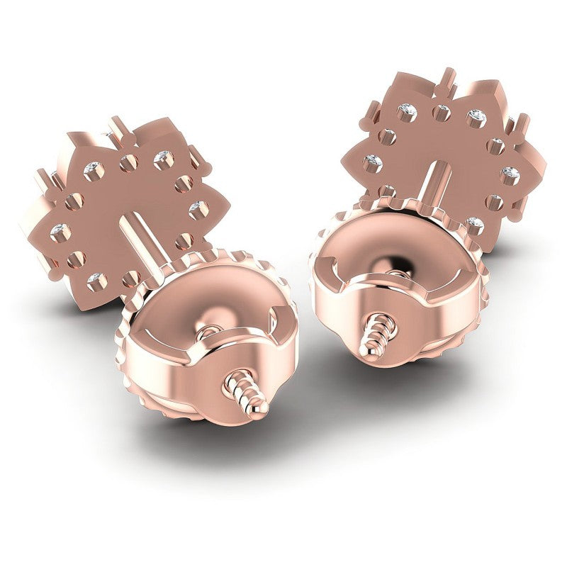 Round Diamonds 1.30CT Designer Studs Earring in 18KT Rose Gold