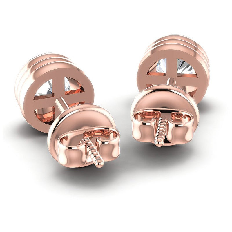 Round Diamonds 0.25CT Stud Earrings in 18KT Rose Gold
