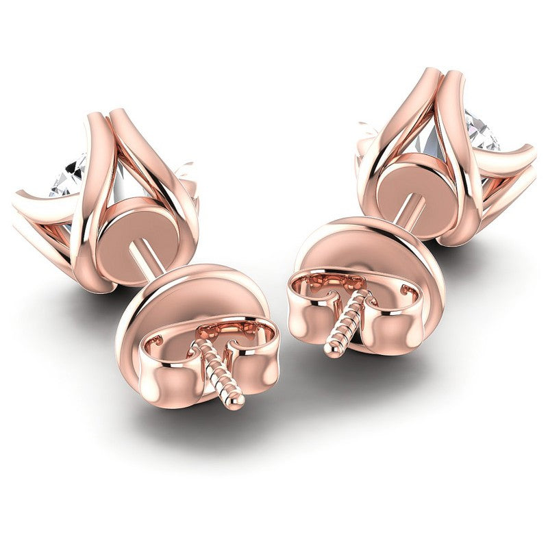Round Diamonds 0.25CT Stud Earrings in 18KT Rose Gold