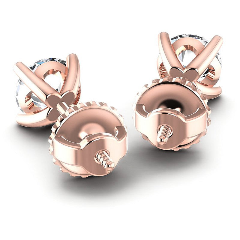 Round Diamonds 0.25CT Stud Earrings in 18KT Rose Gold