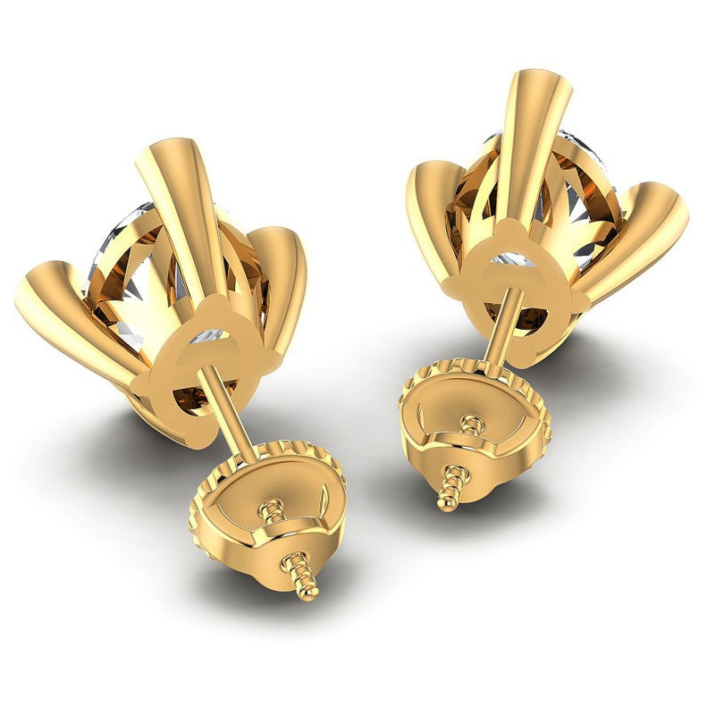 Round and Oval Diamonds 1.10CT Designer Studs Earring in 14KT Rose Gold