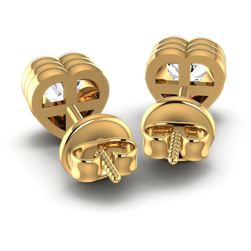 Heart Diamonds 1.00CT Stud Earrings in 14KT Rose Gold