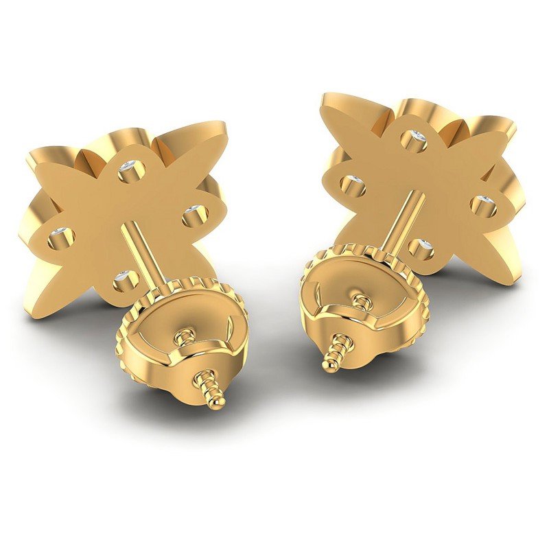 Round Diamonds 0.45CT Designer Studs Earring in 14KT Rose Gold
