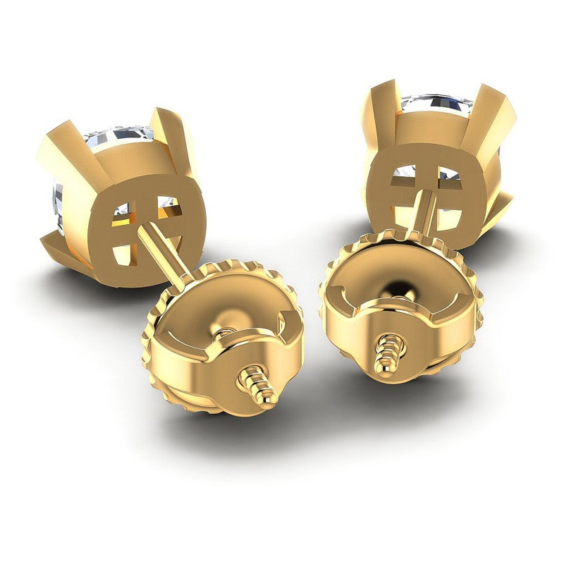 Cushion Diamonds 1.00CT Stud Earrings in 14KT Rose Gold