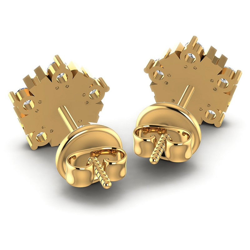Round Diamonds 0.55CT Designer Studs Earring in 14KT Rose Gold