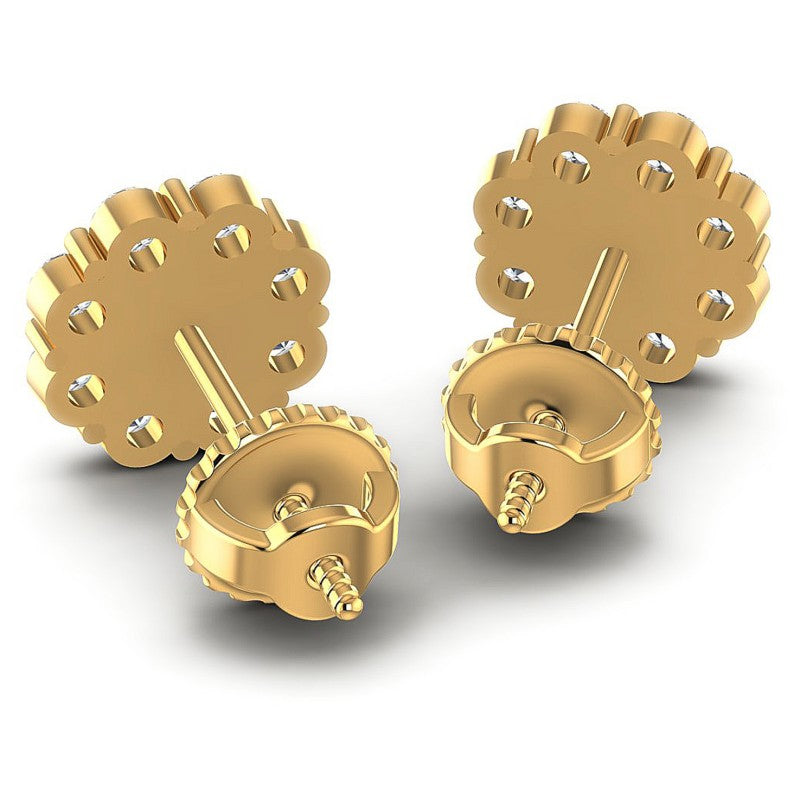 Round Diamonds 0.95CT Designer Studs Earring in 14KT Rose Gold