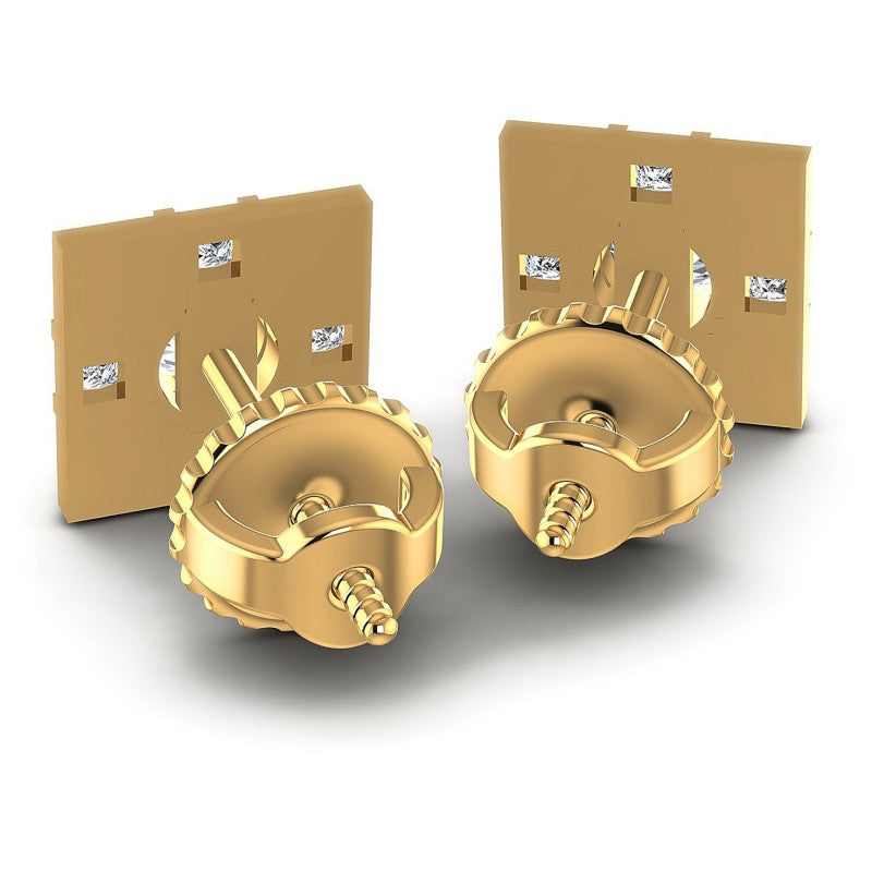 Princess and Round Diamonds 0.80CT Designer Studs Earring in 14KT Rose Gold