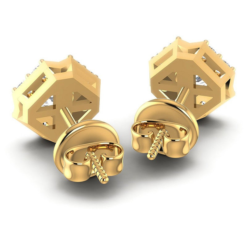 Round Diamonds 0.75CT Designer Studs Earring in 14KT Rose Gold