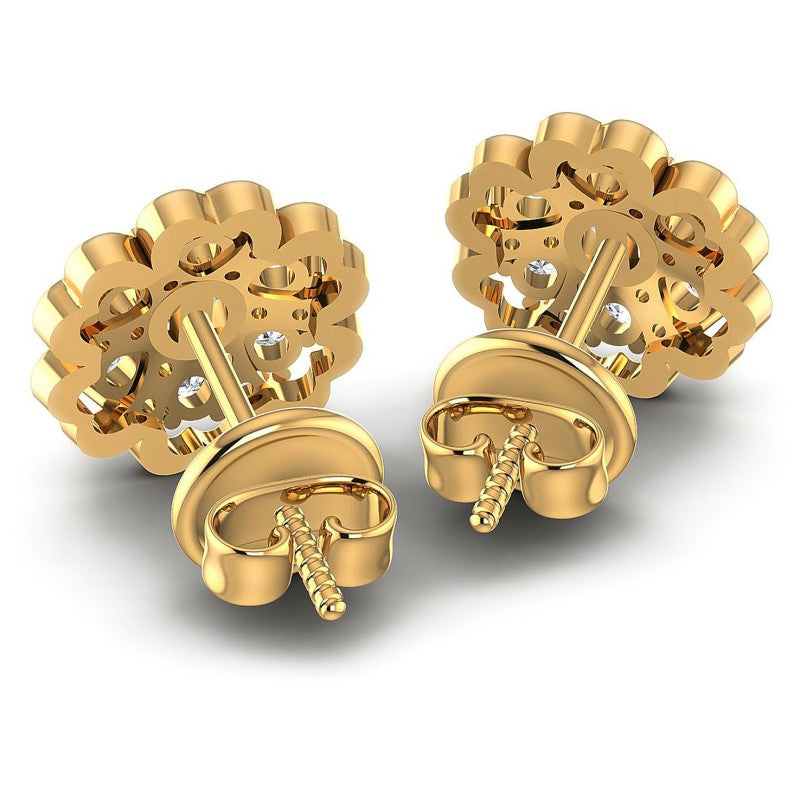 Round Diamonds 0.85CT Designer Studs Earring in 14KT Rose Gold