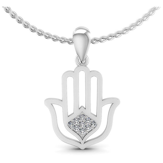 Round Cut Diamonds Fashion Pendant in 14KT White Gold