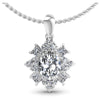 Princess and Round and Oval Diamonds 2.10CT Fashion Pendant in 14KT White Gold