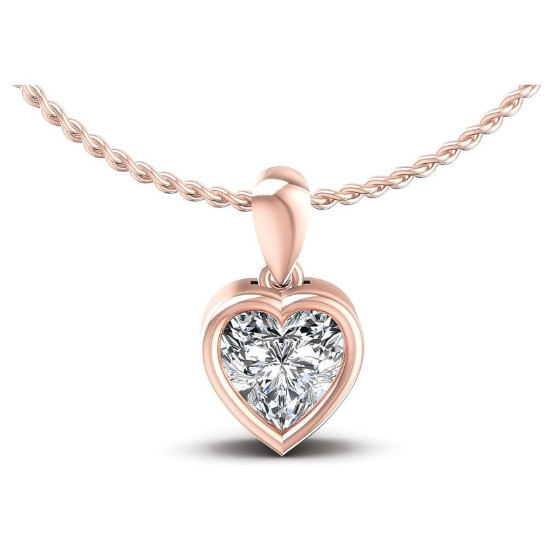 Heart Diamonds 0.35CT Solitaire Pendant in 18KT White Gold