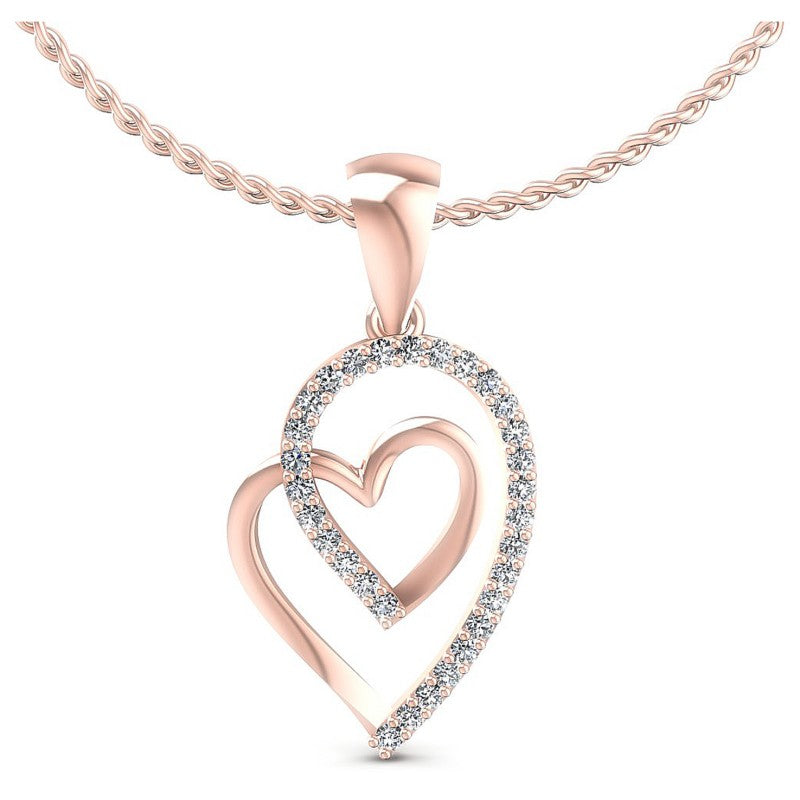 Round Diamonds 0.20CT Heart Pendant in 18KT White Gold