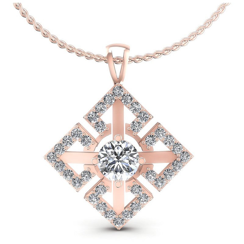 Round Diamonds 1.55CT Fashion Pendant in 18KT White Gold