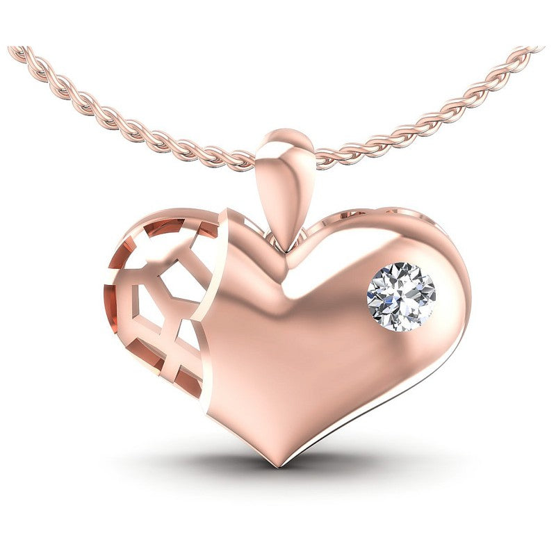 Round Diamonds 0.20CT Heart Pendant in 18KT White Gold
