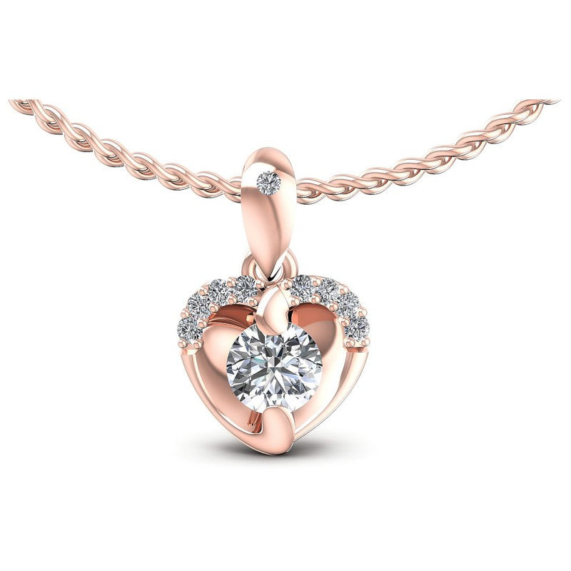 Round Diamonds 0.35CT Heart Pendant in 18KT White Gold