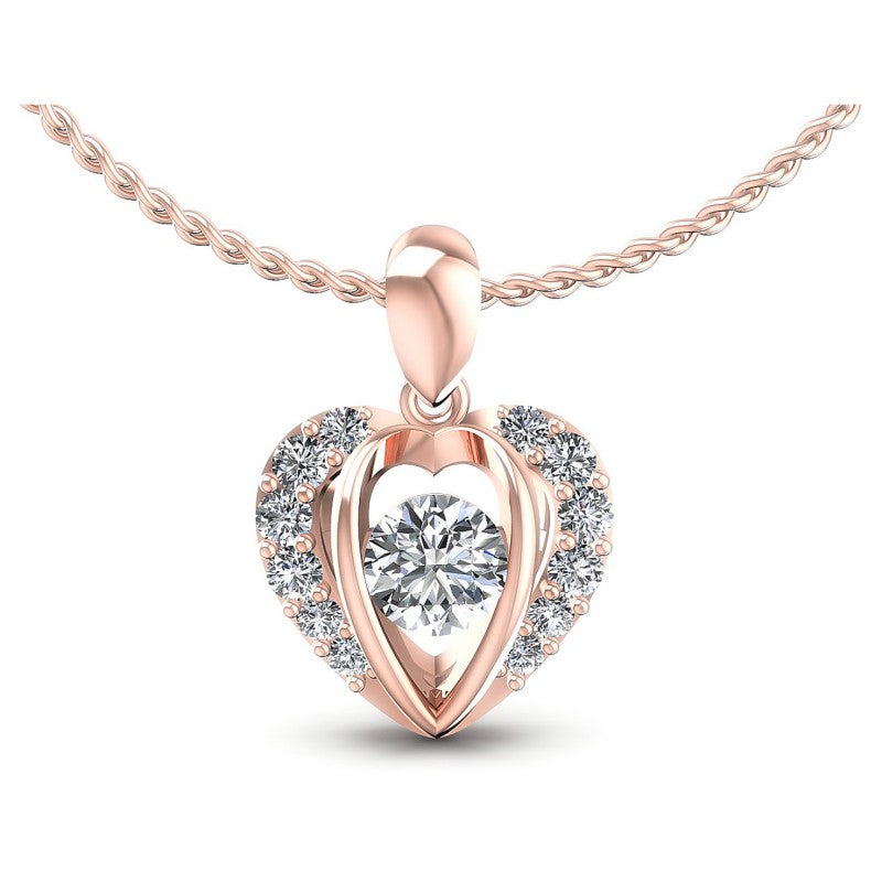 Round Diamonds 0.70CT Heart Pendant in 18KT White Gold
