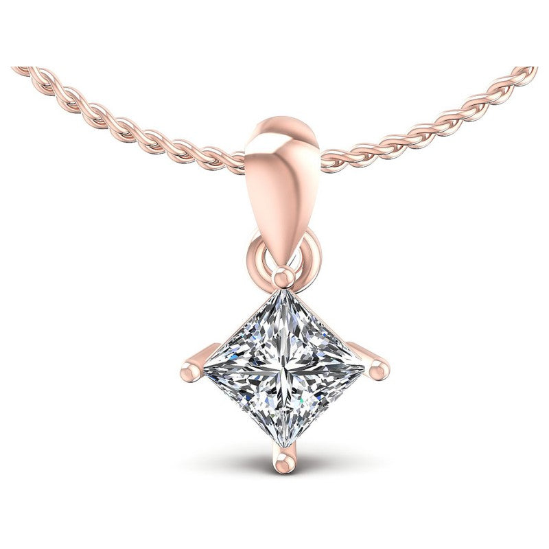 Princess Diamonds 0.35CT Solitaire Pendant in 18KT White Gold