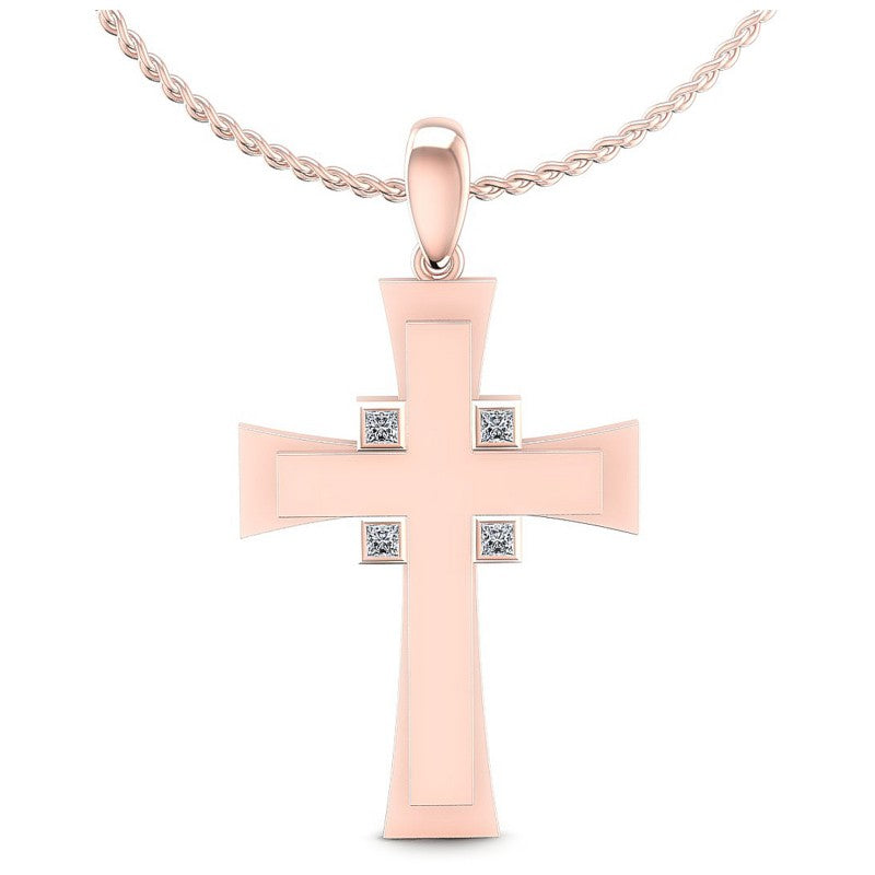 Princess Diamonds 0.10CT Religious Pendant in 18KT White Gold
