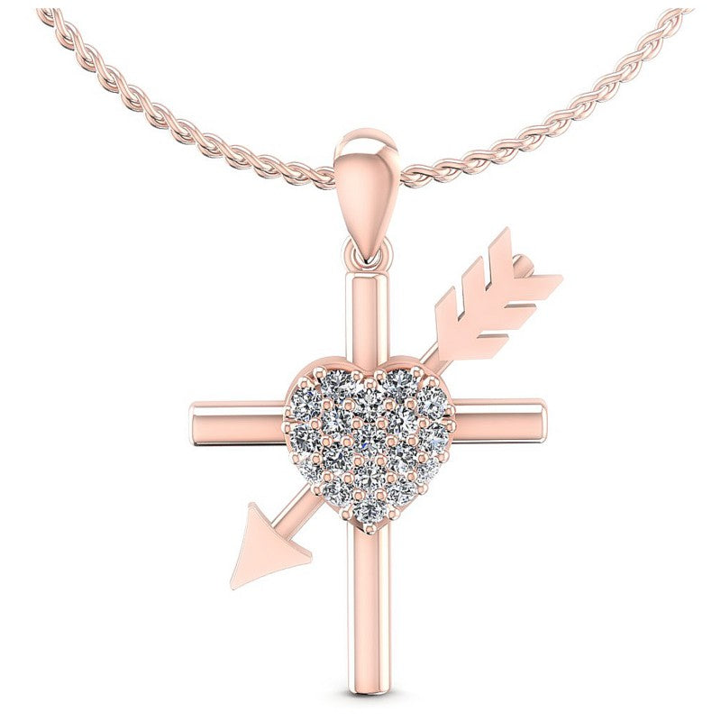 Round Diamonds 0.35CT Religious Pendant in 18KT White Gold