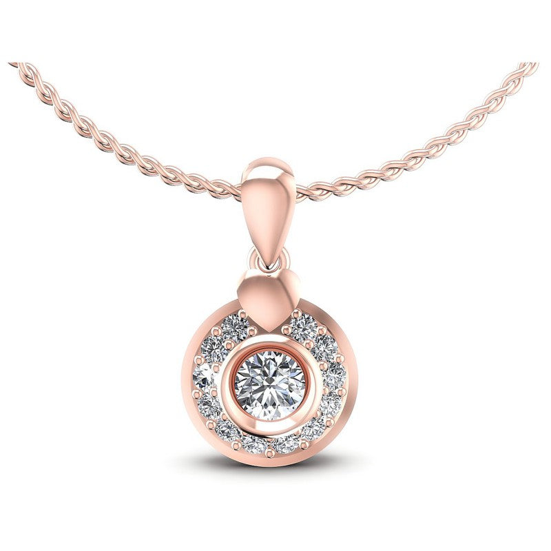 Round Diamonds 0.50CT Halo Pendant in 18KT White Gold
