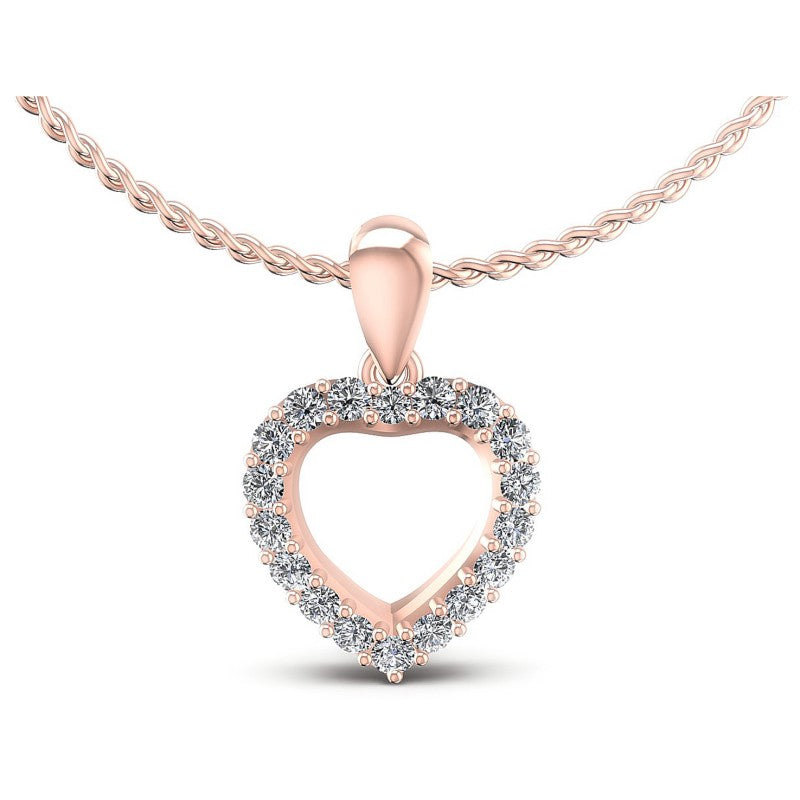Round Diamonds 0.40CT Heart Pendant in 18KT White Gold