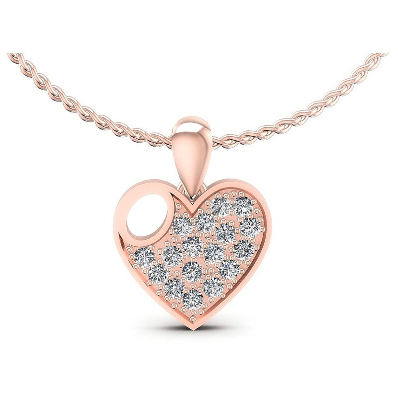 Round Diamonds 0.35CT Heart Pendant in 18KT White Gold
