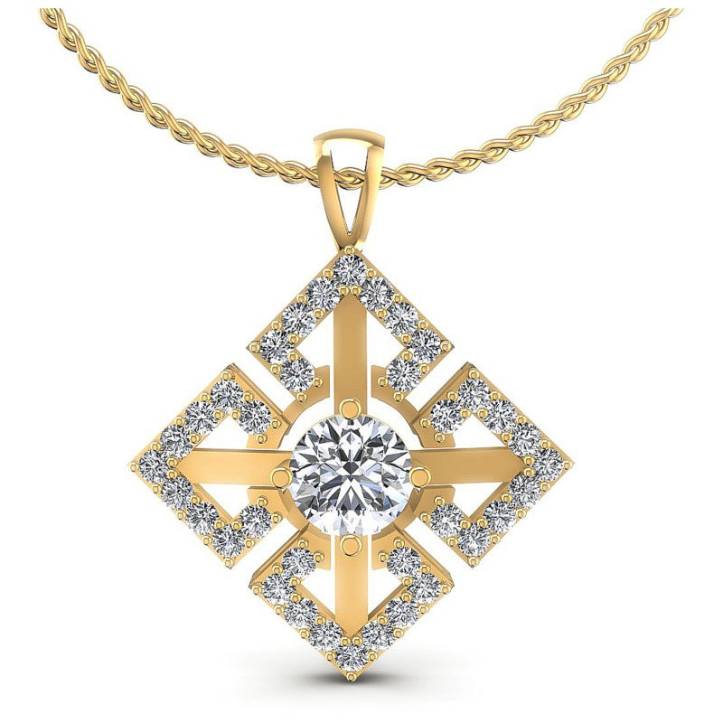 Round Diamonds 1.55CT Fashion Pendant in 14KT White Gold