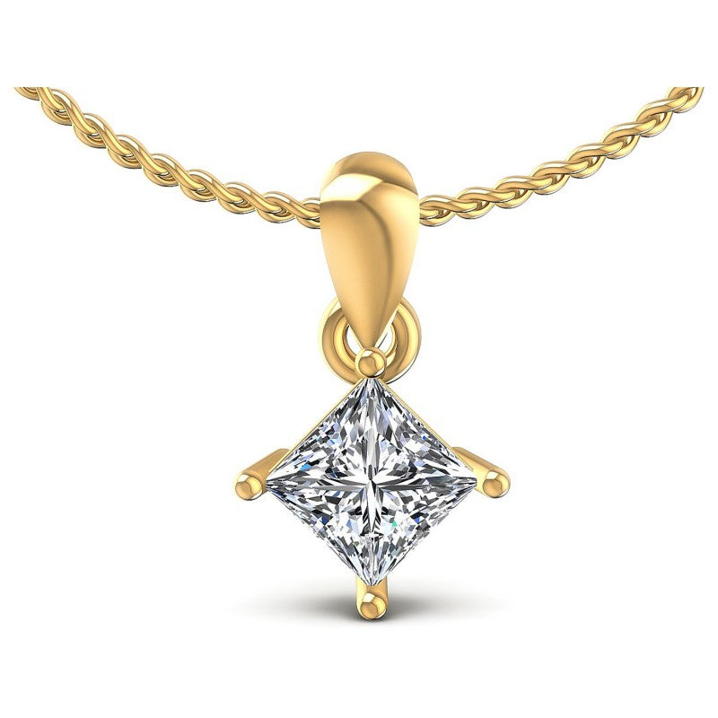 Princess Diamonds 0.35CT Solitaire Pendant in 14KT White Gold