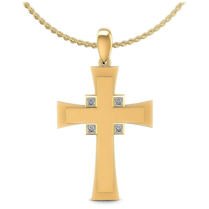 Princess Diamonds 0.10CT Religious Pendant in 14KT White Gold