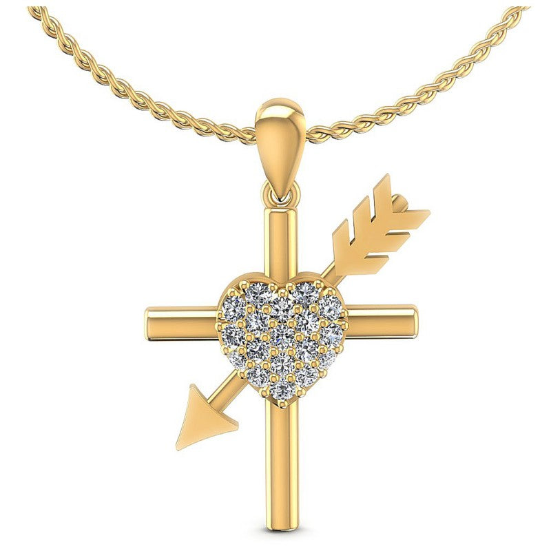 Round Diamonds 0.35CT Religious Pendant in 14KT White Gold