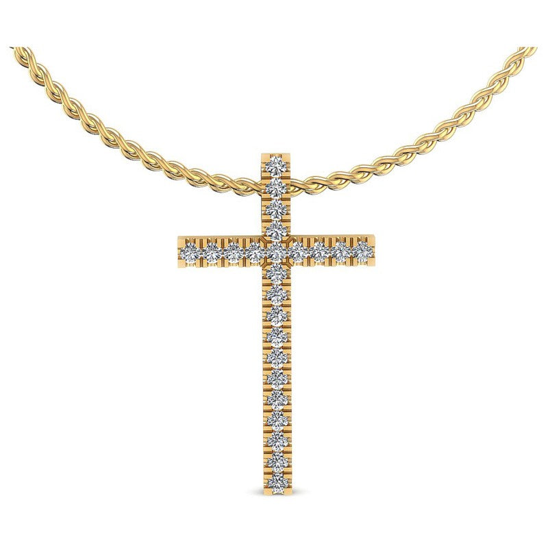 Round Diamonds 0.20CT Religious Pendant in 14KT White Gold