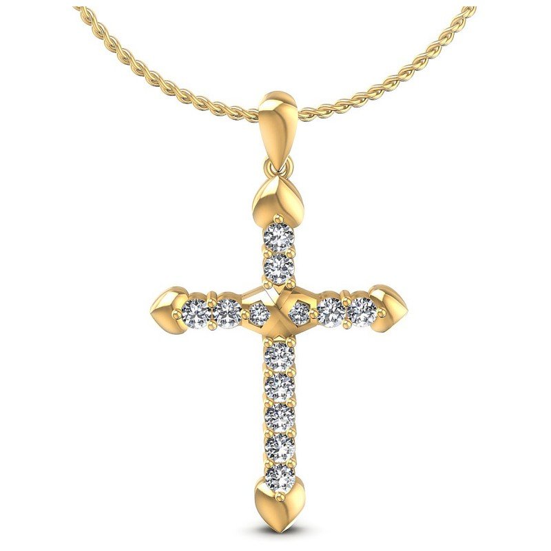 Round Diamonds 0.65CT Religious Pendant in 14KT White Gold