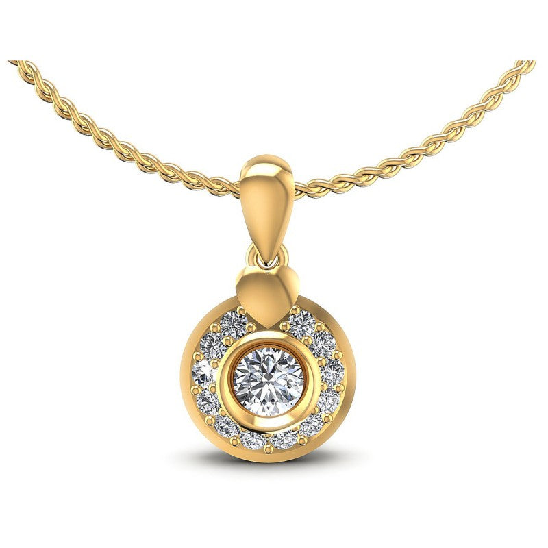 Round Diamonds 0.50CT Halo Pendant in 14KT White Gold