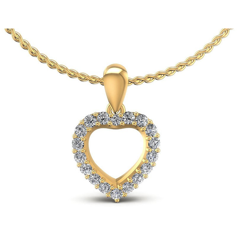 Round Diamonds 0.40CT Heart Pendant in 14KT White Gold