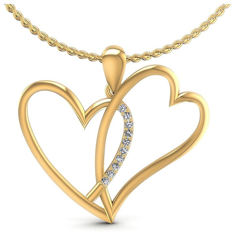 Round Diamonds 0.10CT Heart Pendant in 14KT White Gold