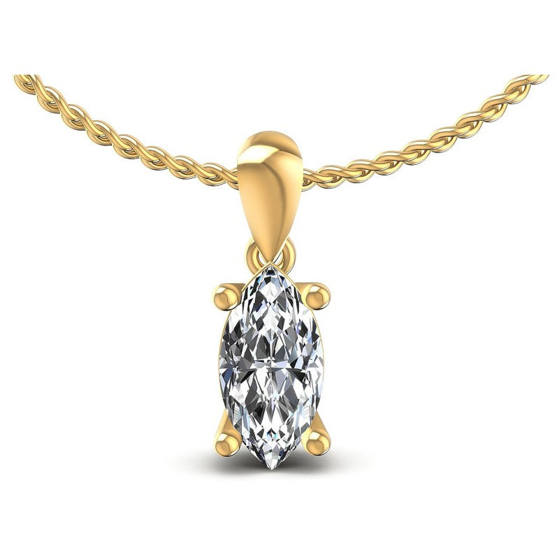 Marquise Diamonds 0.35CT Solitaire Pendant in 14KT White Gold