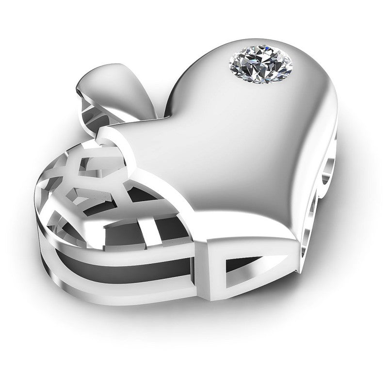Round Diamonds 0.20CT Heart Pendant in 14KT Yellow Gold
