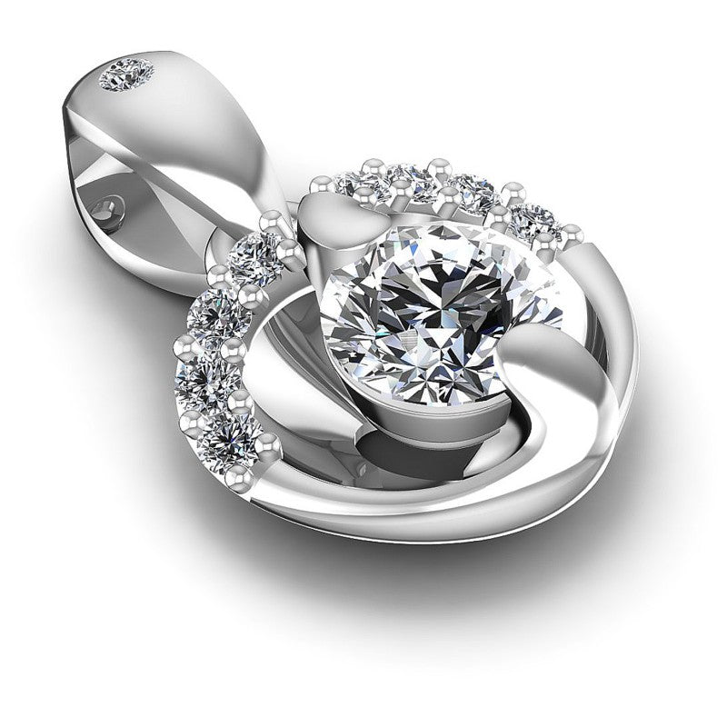 Round Diamonds 0.35CT Heart Pendant in 14KT Yellow Gold